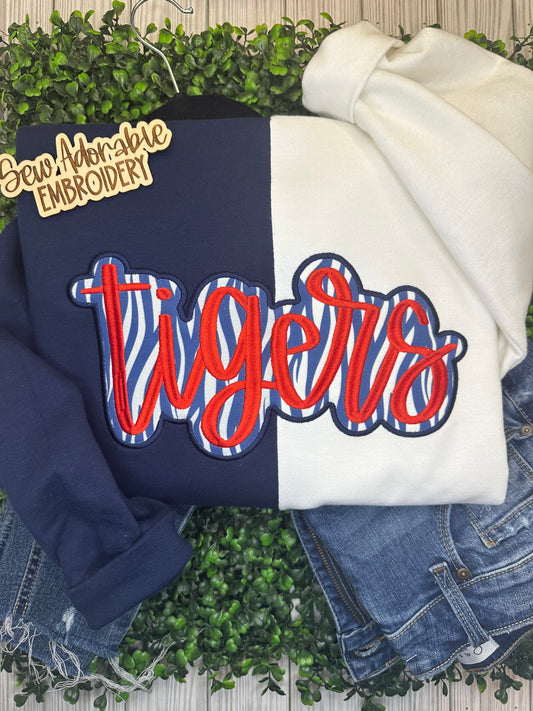 Tiger Appliqué Split sweatshirt