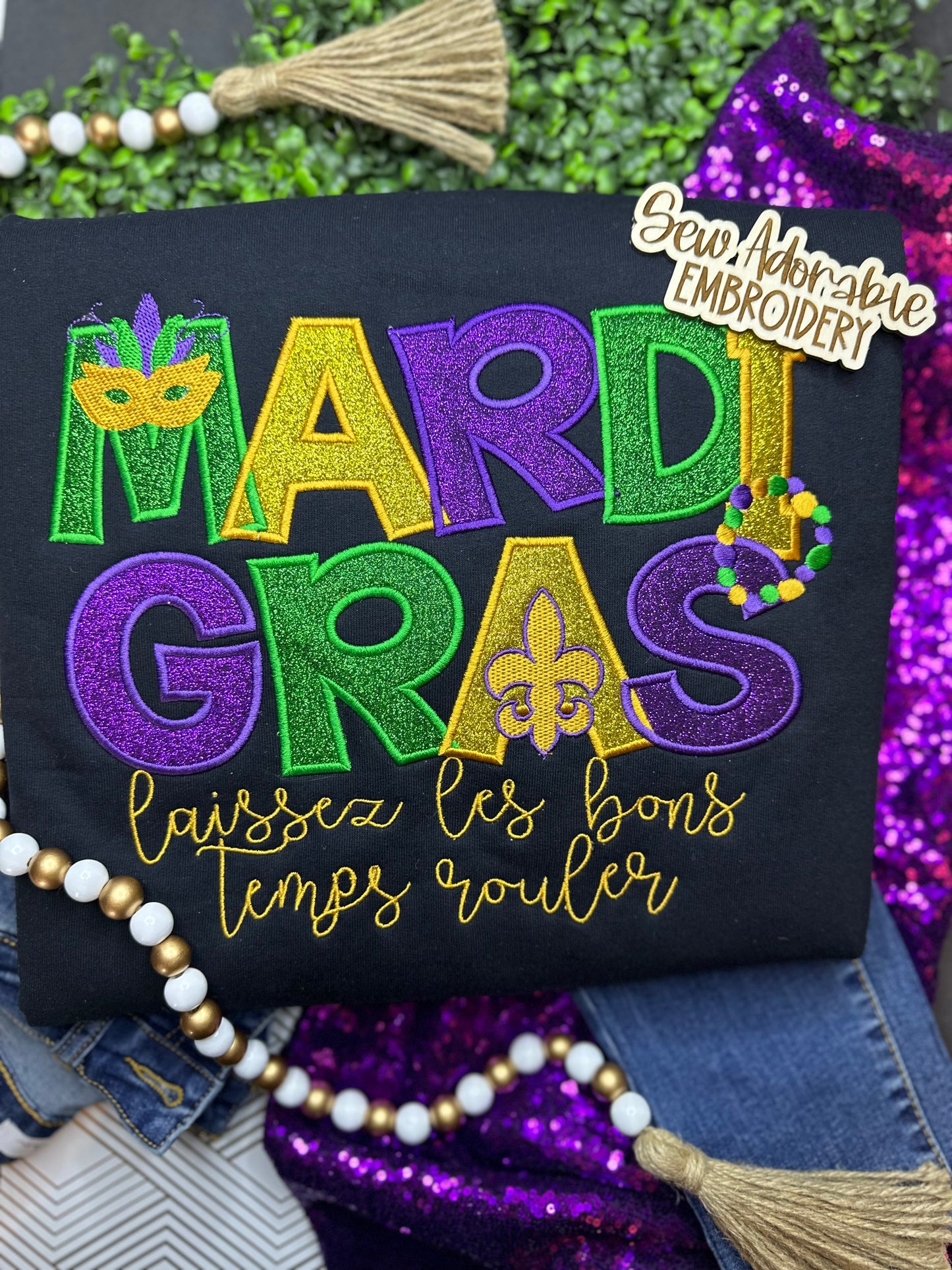 Mardi Gras Applique Embroidery